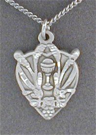 First Communion Medal Grapes and Wheat 11/16", Your Choice of Chain # 3653