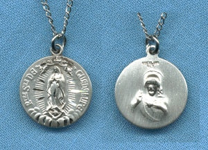 Our Lady Of Guadalupe Sterling Medal 9/16", Your Choice of Chain # 3656