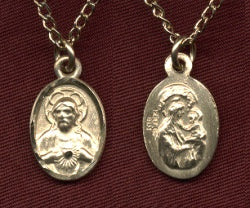 Petite Oval Scapular Medal, 14kt Gold Filled, Your Choice of Chain, # 368