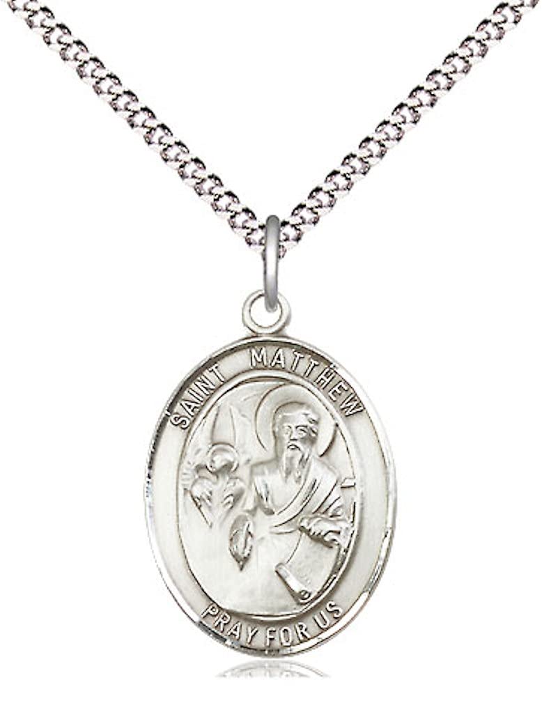 St. Matthew the Apostle Medal in Fine Pewter, 3/4" tall, Your Choice of Chain # 17156