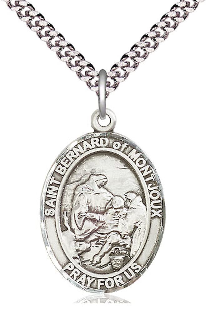 St. Bernard of Montjoux Medal in Fine Pewter, 1" tall, Your Choice of Chain, # 5094