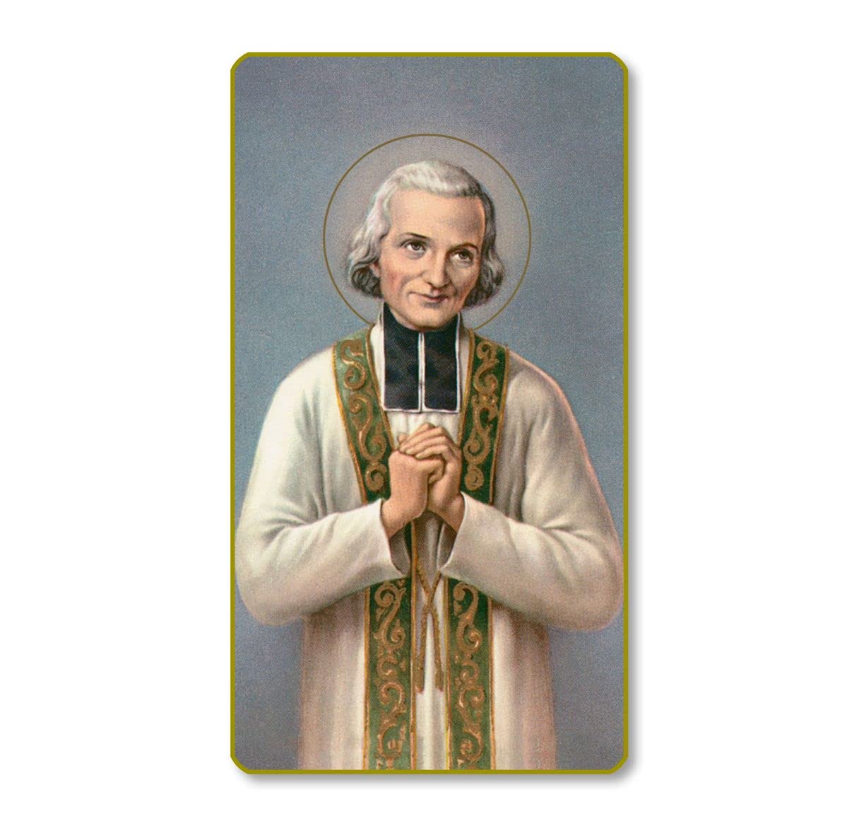 St. John Mary Vianney Italian Paper Holy Cards, 2"x4", Blank Back, 100-Pack, # 6092