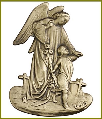 Visor Clip, Bronze Oxide Finish, Guardian Angel, 2" tall, # 3853