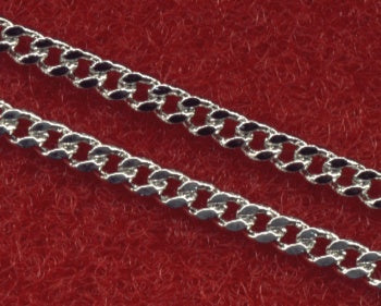 Curb Chain Endless, 2.9mm wide, 30" Light Rhodium Plate, # 3856