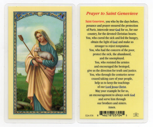 Prayer to Saint Genevieve Laminated Holy Card, 25-Pack, # 3943