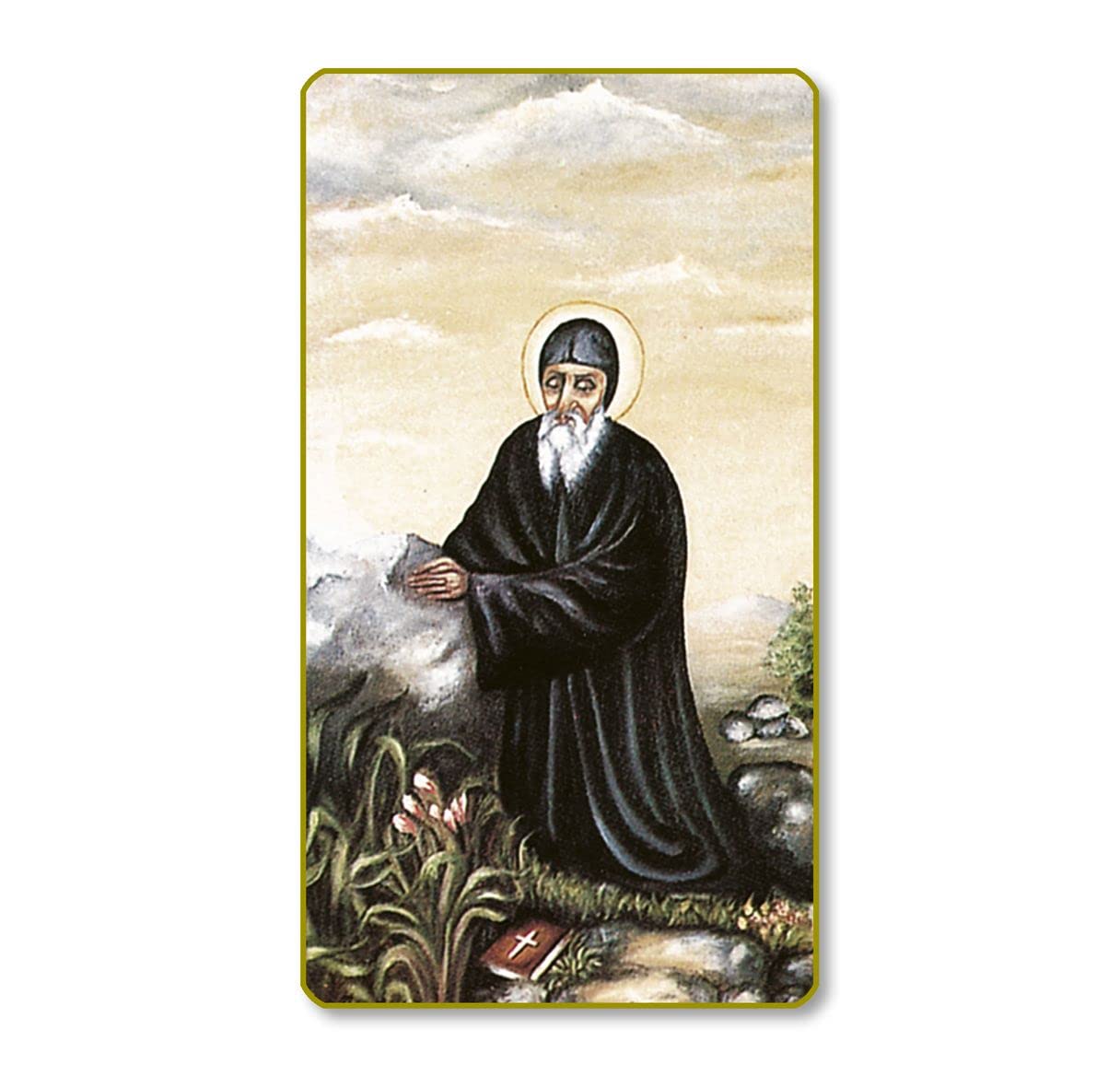 St. Charbel Italian Paper Holy Cards, 2"x4", Blank Back, 100-Pack, # 6227