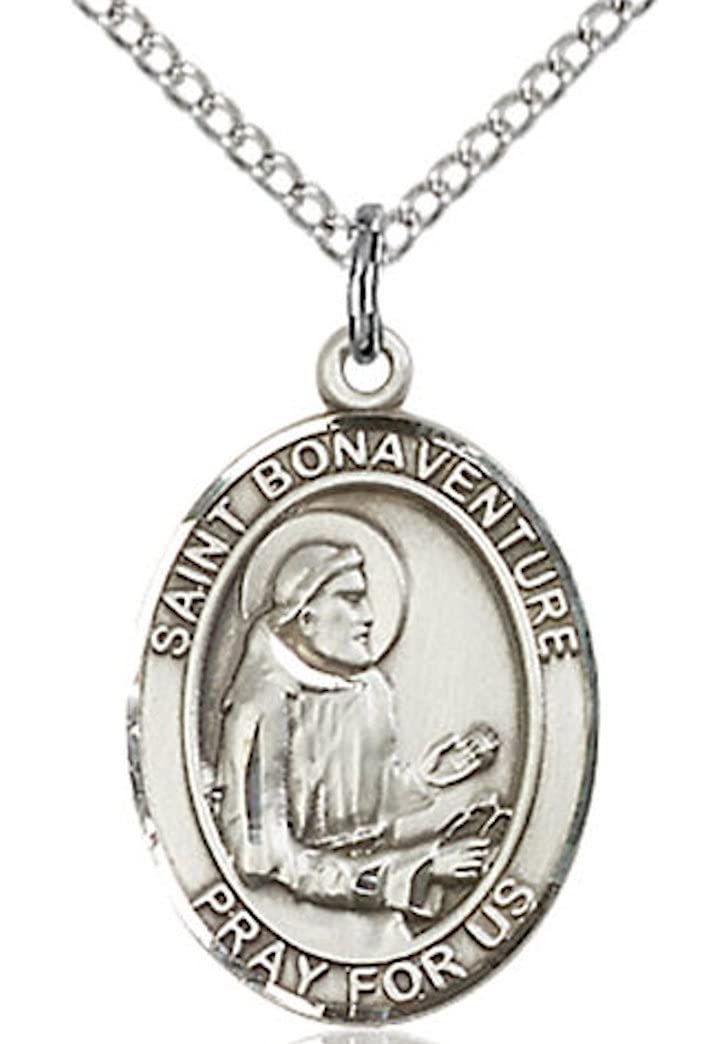 St. Bonaventure Medal in Fine Pewter, 3/4" tall, Your Choice of Chain # 16977