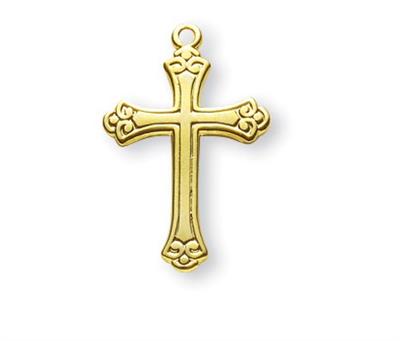Cross, 3/4", 14Kt. Gold Over Sterling, Your Choice of Chain # 41812.