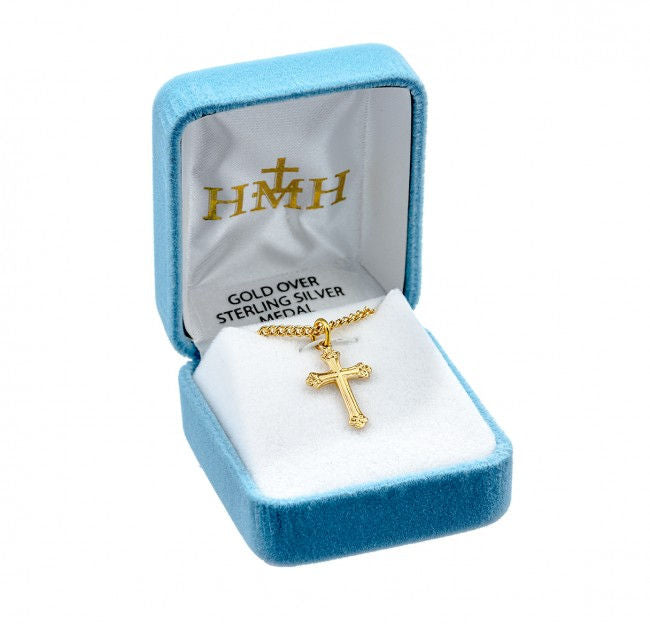 Cross, 3/4", 16Kt Gold over Sterling, Your Choice of Chain # 41812.