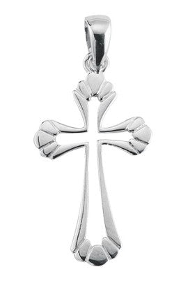 7/8" Polished Cross, Sterling Silver, Your Choice of Chain, # 41882