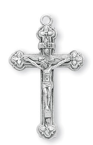 Sterling Silver Crucifix, 1-1/4", Your choice of Chain # 41900