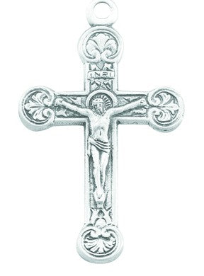 1" Sterling Silver Crucifix, Your choice of Chain # 41967