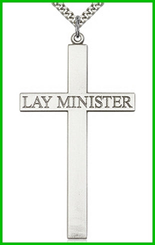 2-5/8" Lay Minister Cross, Sterling Silver, Your Choice of Chain, # 43481