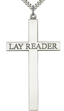 Lay Reader Cross Necklace 2.5" Sterling, Your Choice of Chain # 43485