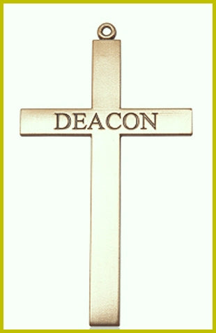 Deacon Cross Necklace 2.5", Solid 18kt Gold, Free Chain, # 48245