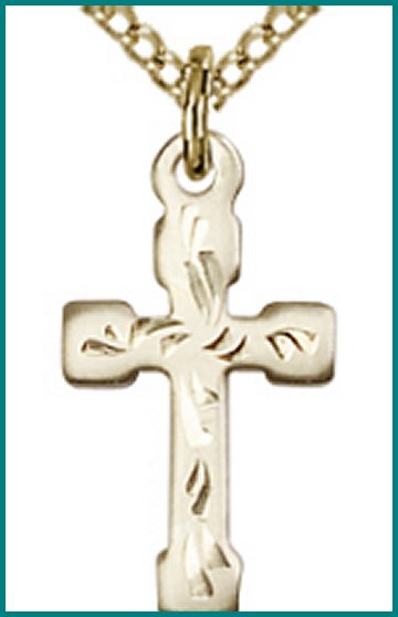 Gold Filled Cross, 5/8", Your Choice of Chain # 43731