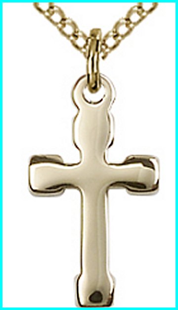Gold Filled Cross, 5/8", Your Choice of Chain, # 43735