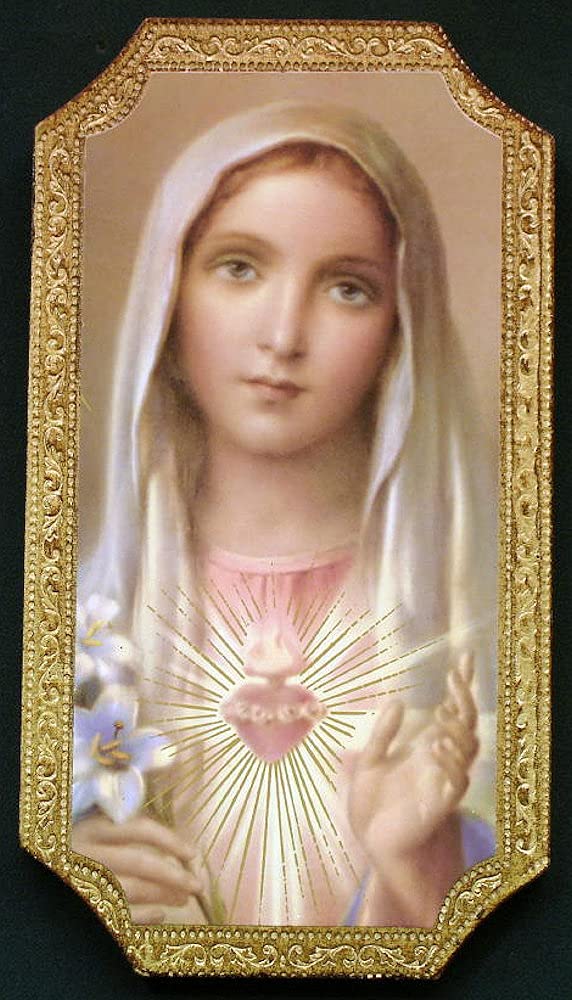 5X9 Immaculate Heart Plaque Made in Italy., 98924
