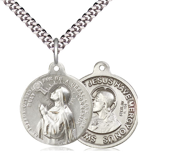 Blessed Imelda Lambertini / Sacred Heart Medal, Sterling, 13/16", Your Choice of Chain, # 45048