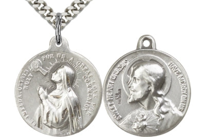 Blessed Imelda Lambertini / Sacred Heart Medal, Solid 14kt Gold, 13/16", Your Choice of Chain, # 66972