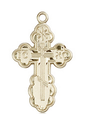 St. Olga Cross, Solid 18kt Gold, 7/8", Free Chain, # 45345