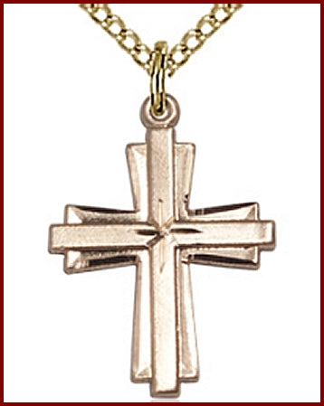 3/4" Cross, 14kt Gold Filled, your choice of chain, # 45389