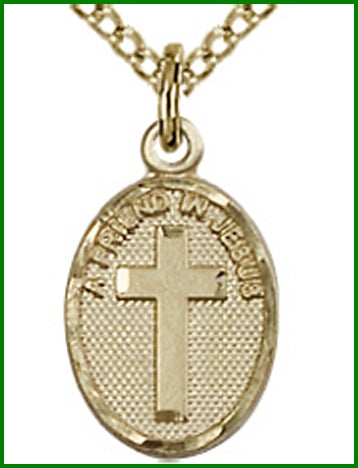 1/2" A Friend in Jesus Cross, 14kt Gold Filled, your choice of chain, # 45420