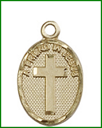 1/2" A Friend in Jesus Cross, Solid 14kt Gold, Free Chain, # 45421