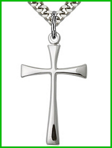 Maltese Cross, 1-1/8", Sterling Silver, your choice of chain, # 45464
