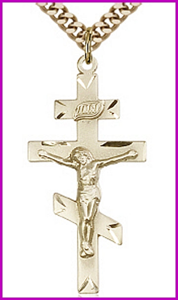 St. Andrew Crucifix, 1-3/8" 14kt Gold Filled, your choice of chain, # 45507