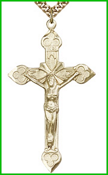 1-7/8" Crucifix, 14kt Gold Filled, your choice of chain, # 45547