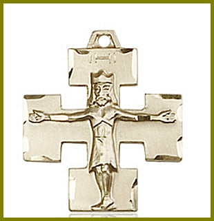 3/4" Modern Crucifix in Solid 14t Gold, # 45658