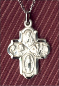 4-Way Medal Cross Sterling,Your Choice of Chain # 4573