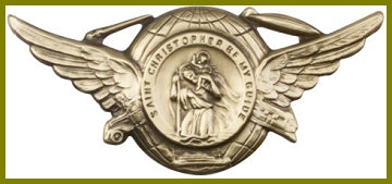 Visor Clip, Bronze Oxide Finish, St. Christopher, 1-1/4", # 45766