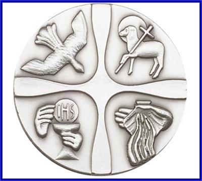 Visor Clip, Silver Oxide Finish, Christian Life, 1-3/8", # 45785