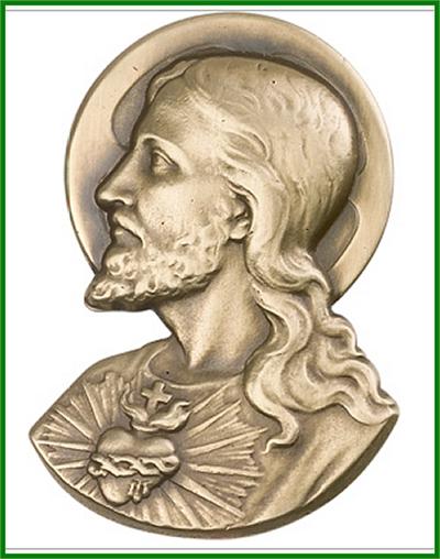 Visor Clip, Bronze Oxide Finish, Sacred Heart, 2" tall, # 45800