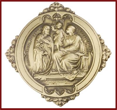 Visor Clip, Bronze Oxide Finish, Holy Family, 1-3/8", # 45815