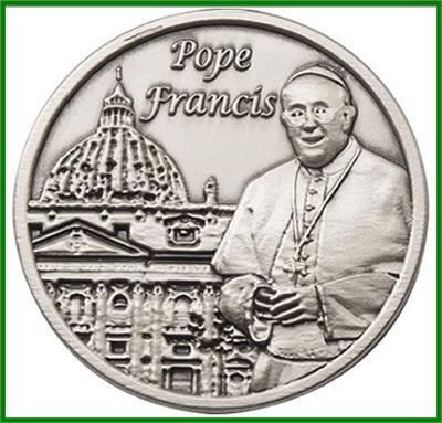 Visor Clip, Silver Oxide Finish, Pope Francis, 1-1/2", # 45869