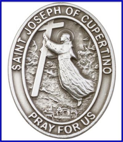 Visor Clip, Silver Oxide Finish, St. Joseph of Cupertino, 1-5/8", # 45873