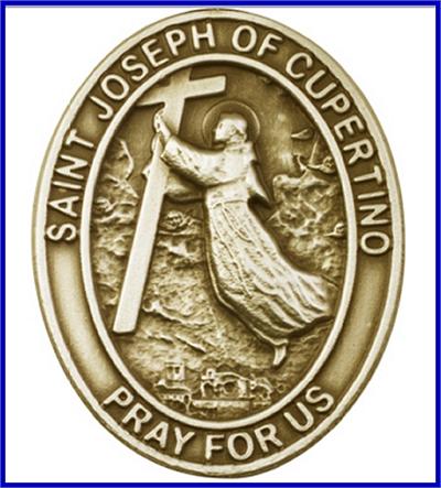 Visor Clip, Bronze Oxide Finish, St. Joseph of Cupertino, 1-5/8", # 45874