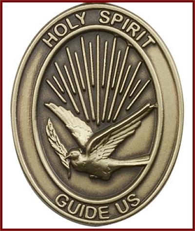 Visor Clip, Bronze Oxide Finish, St. Holy Spirit, 1-5/8", # 45915