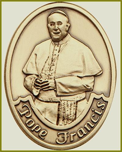 Visor Clip, Bronze Oxide Finish, Pope Francis, 1-5/8", # 45917