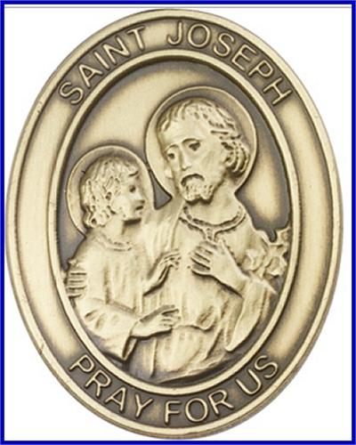 Visor Clip, Bronze Oxide Finish, St. Joseph & Child, 1-5/8", # 45922