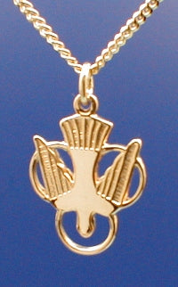 Holy Spirit Confirmation Medal Measuring 5/8" wide - Gold Filled,Your Choice of Chain # 4593