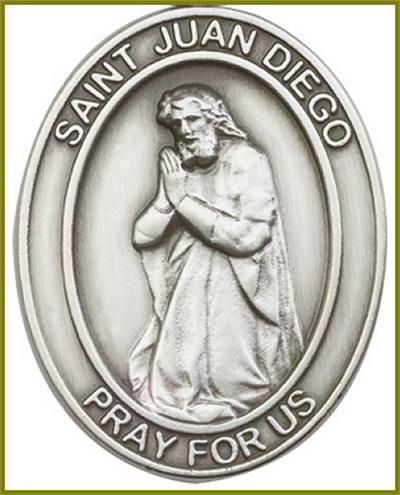 Visor Clip, Silver Oxide Finish, St. Juan Diego, 1-5/8", # 45950
