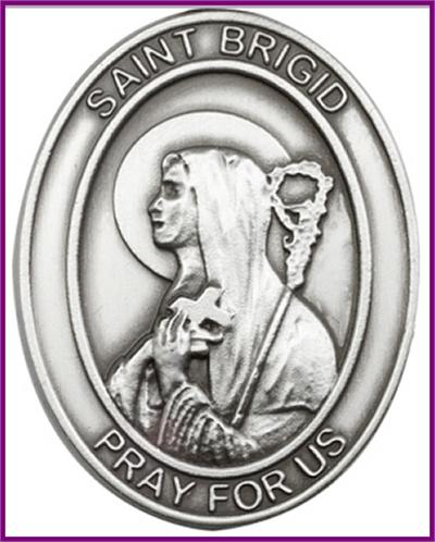 Visor Clip, Silver Oxide Finish, St. Brigid, 1-5/8", # 45958