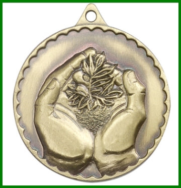 Keychain, Bronze Oxide Finish, Faith Hand Serenity, 1-1/4", # 45976