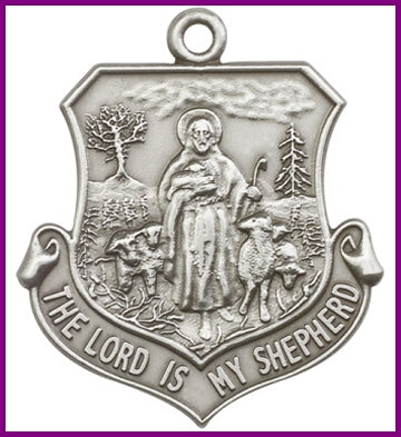 Keychain, Silver Oxide Finish, Lord is my Shepherd, 1-5/8" tall, # 45982