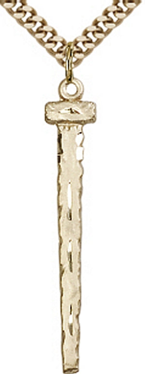 1-1/2" Tall 14kt Gold Filled, Nail Pendant, Your Choice of Chain, # 46007