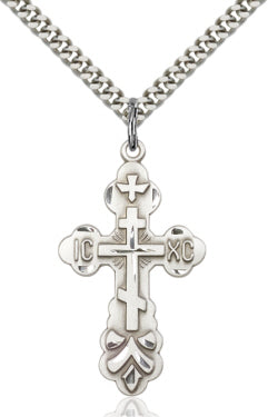 Sterling Silver Cross, 1-3/8", Your Choice of Chain # 46030